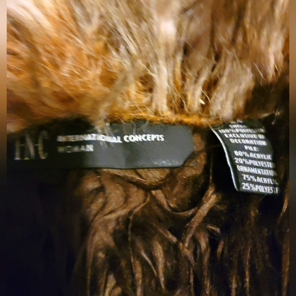 Brown Faux Fur Vest International Concepts Warm Confortable.2X - Picture 6 of 8